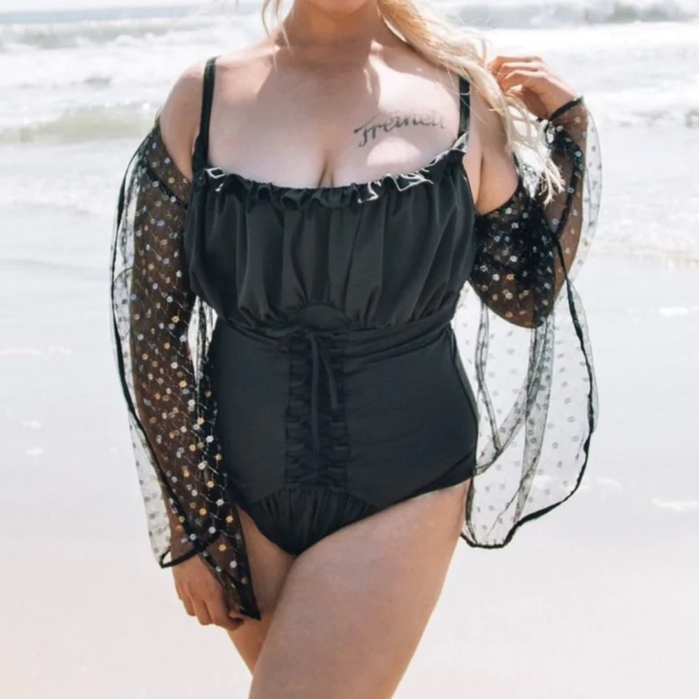 The Alpine Corset One piece with beautiful tightening in the center!